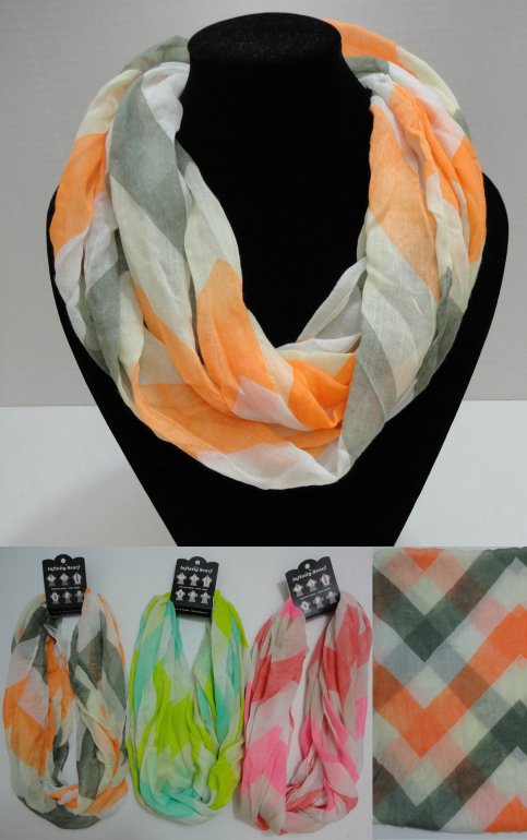 Light Weight Infinity Scarf [Two Color Wide Chevron]